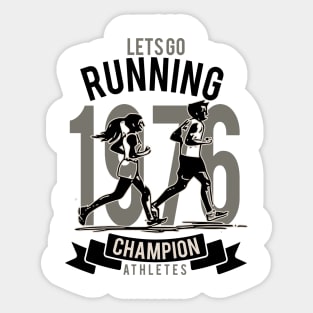 Lets Go Running Sticker